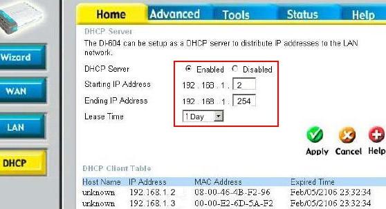 DHCP Setting