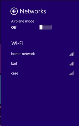 show available wireless network in Windows 8