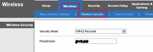  wireless security settings