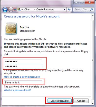 create complex and strong password