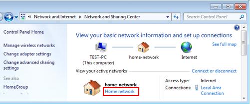 Windows 7 - network location type for network adapter