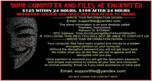 ransomware message