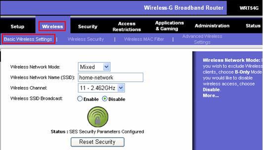 SSID Wireless Setting