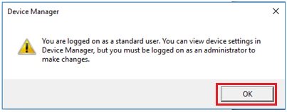 standard user prompt in Windows 10