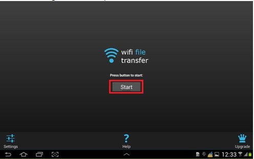 Start Wifi File Transfer