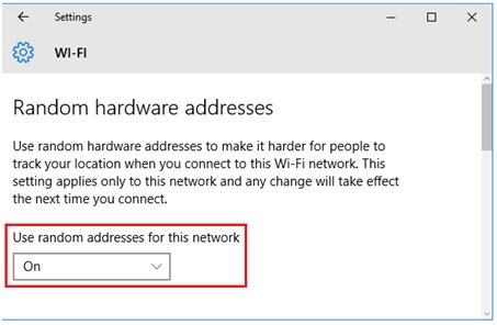 use random addresses for this wireless network