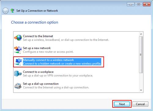 Windows 7 wireless networking -  manually connect to a wireless network