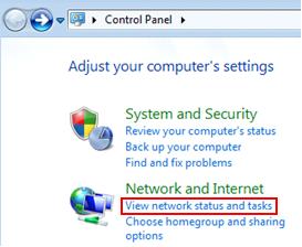 view network status and tasks in Windows 7